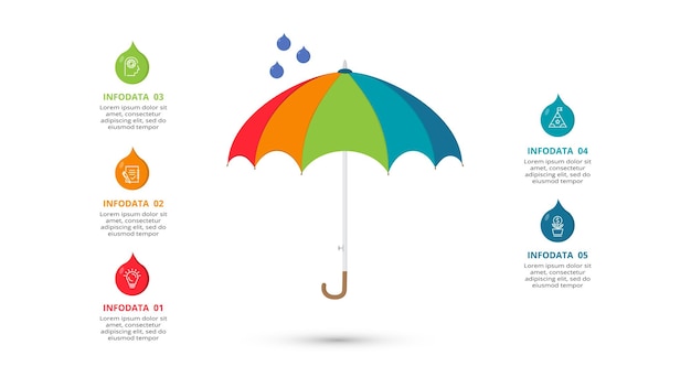 Creative concept for infographic with 5 steps options parts or processes Business data visualization