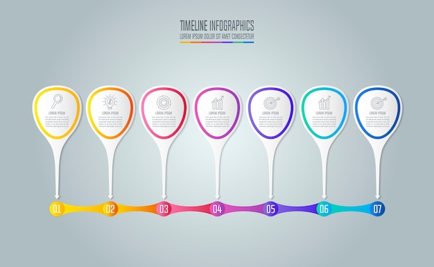 Creative concept for infographic with 7 options