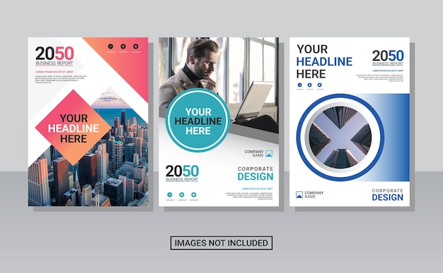 Creative corporate book cover collection design template