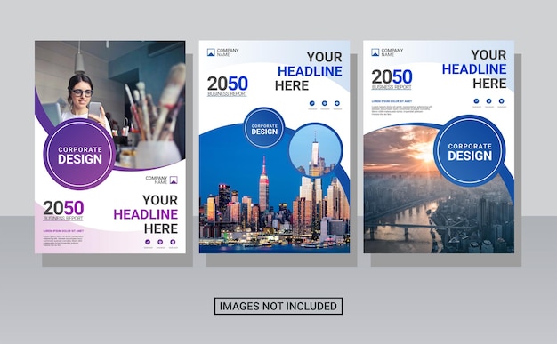 Creative corporate book cover set design template