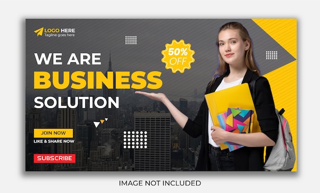 Creative corporate  business agency youtube thumbnail template and web banner design