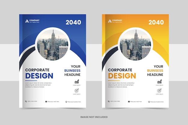 Creative corporate business book cover design template or Annual report brochure layout