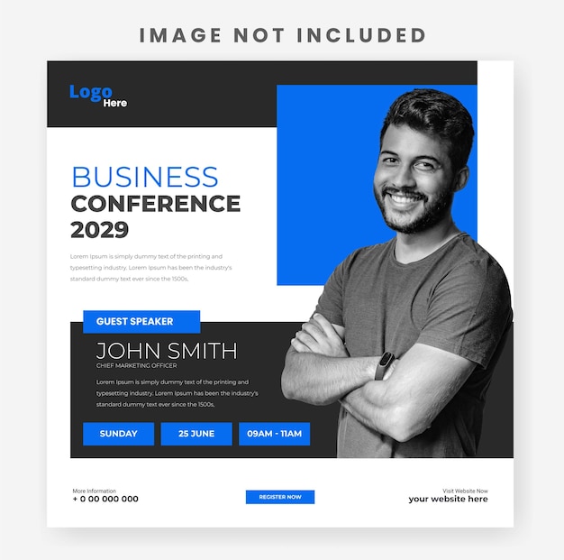 creative corporate business conference social media post banner template