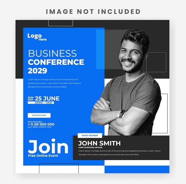 creative corporate business conference social media post banner template