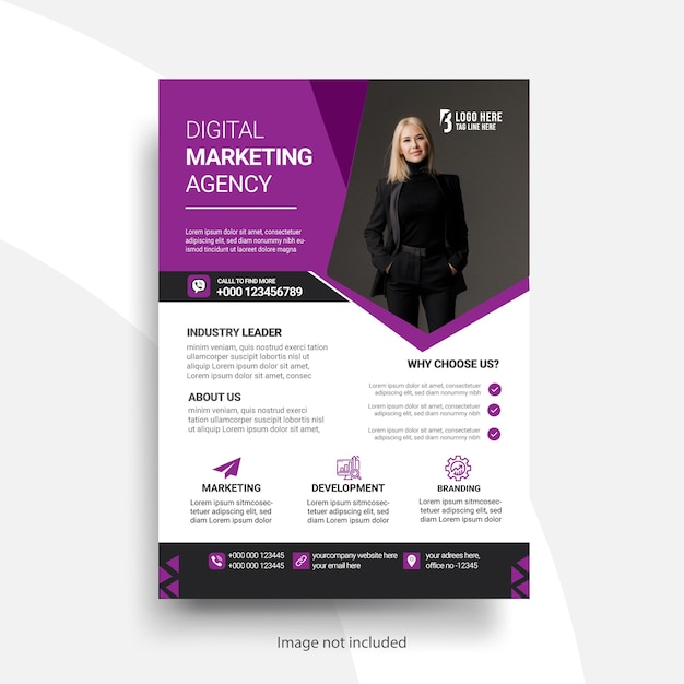 Creative corporate business flyer template unique shape used for business poster layout