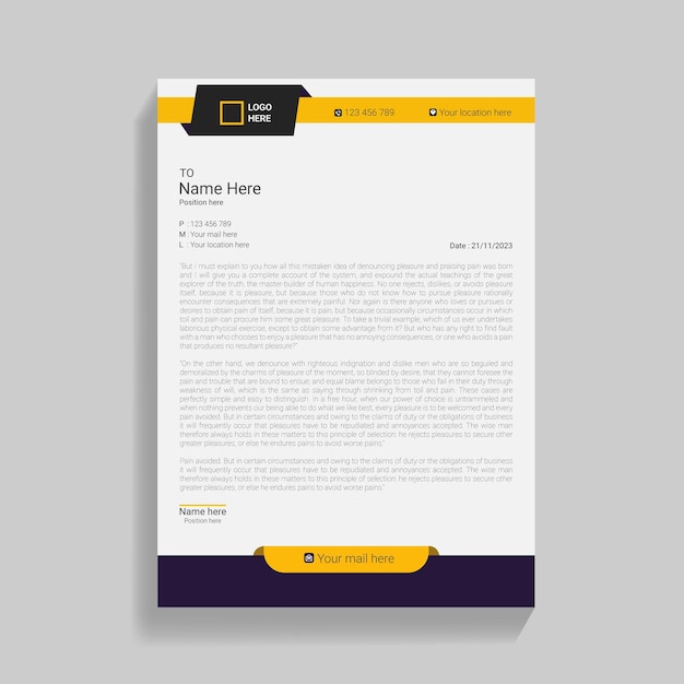 Creative corporate and business letterhead design