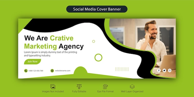 Creative corporate business marketing social media facebook cover banner post design template