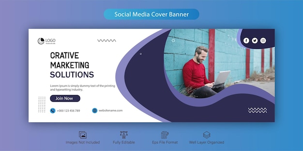 Creative corporate business marketing social media facebook cover banner post design template