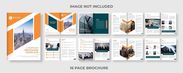 Creative corporate business modern orange green bifold company profile brochure design template