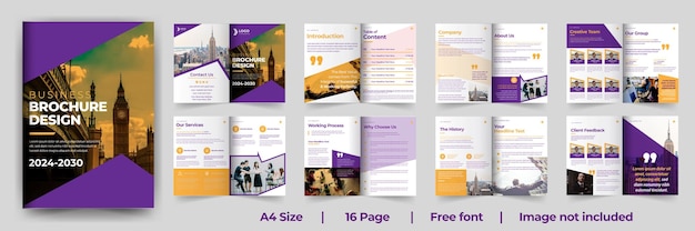 Creative and corporate business profile brochure or company profile design with premium template