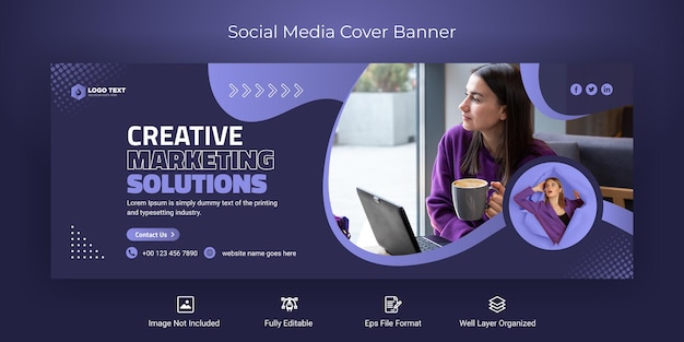 Creative corporate business social media Facebook cover banner post template