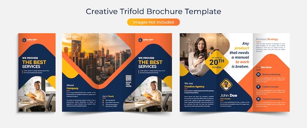 Creative corporate business trifold flyer brochure template design