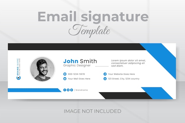 Creative corporate easy email signature footer layout rectangle shape design