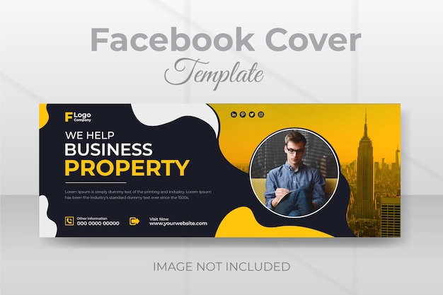 Creative Corporate Facebook cover design template for marketing agency