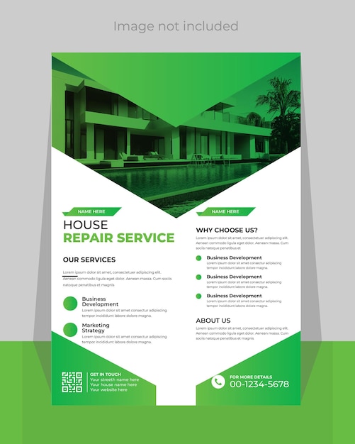 Vector creative corporate home repair flyer template