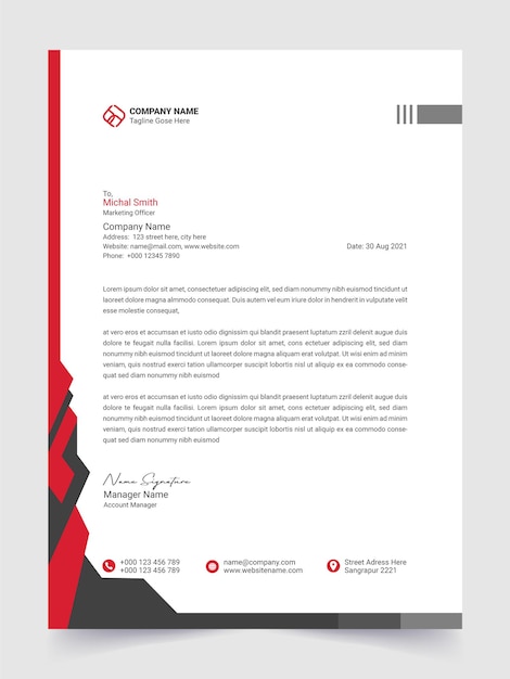 creative and corporate letterhead template design for your business