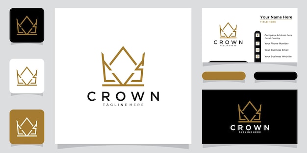 Creative Crown Concept Logo Design Template Premium Vector