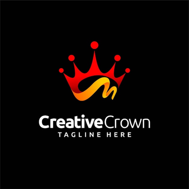 creative crown logo design letter m concept