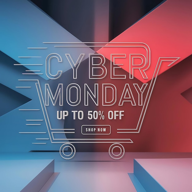 Vector creative cyber monday sale social media post