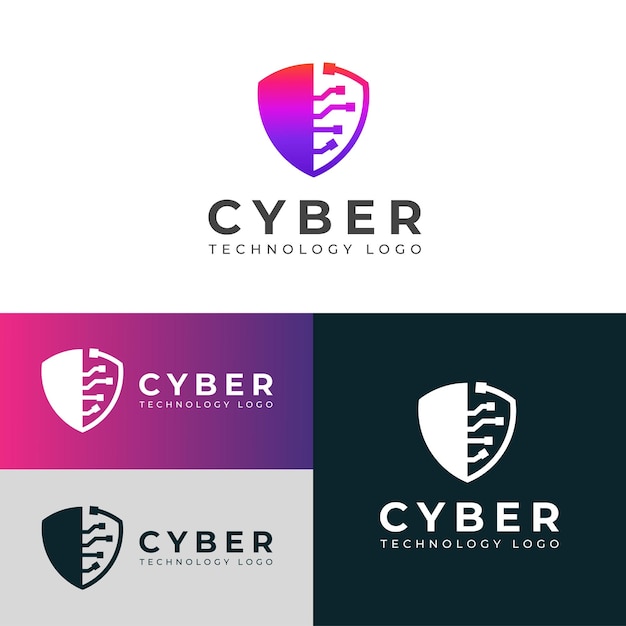 Vector creative cyber tech logo design