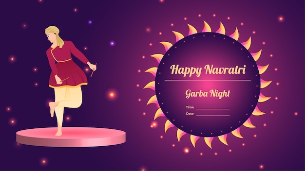 Creative dandiya vector Happy Navratri