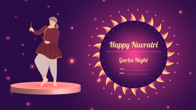 Creative dandiya vector Happy Navratri