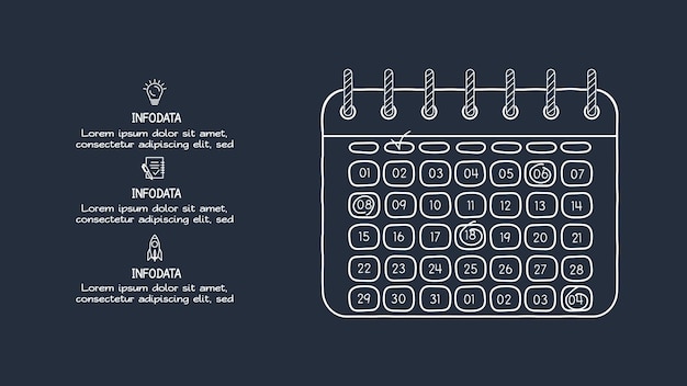 Creative dark infographic with 4 elements template for web on a black background business presentation