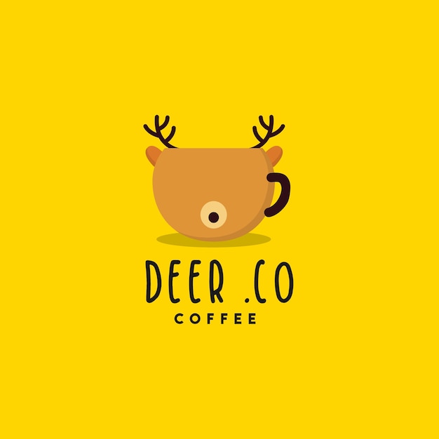 Creative deer coffee logo design