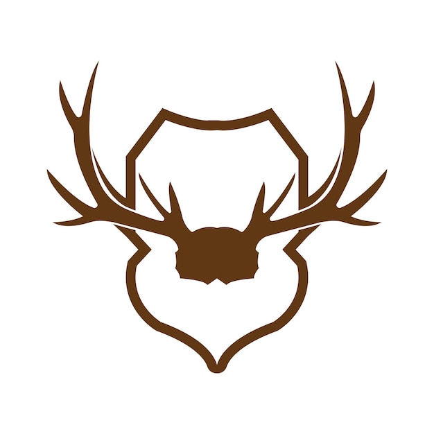 Creative Deer Golden Shield Logo Design Symbol Vector Illustration