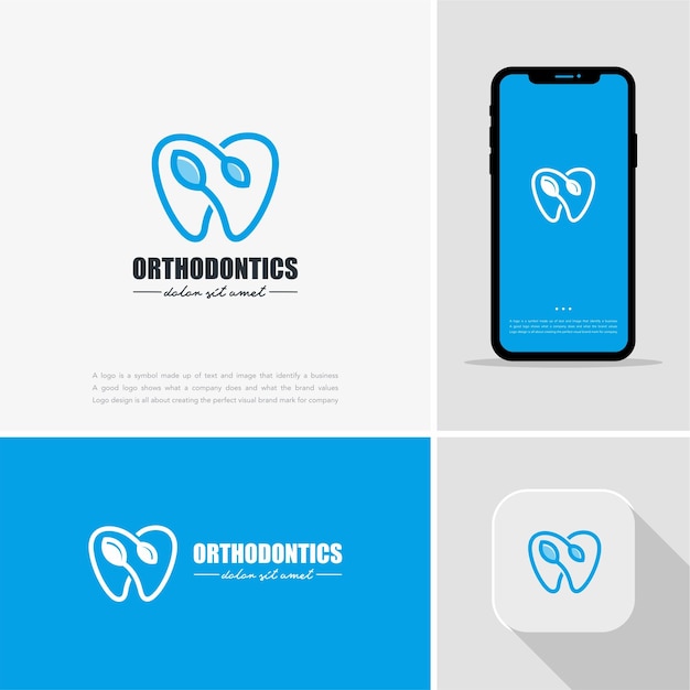 Creative Dental and Orthodontic Natural Concept Logo Design