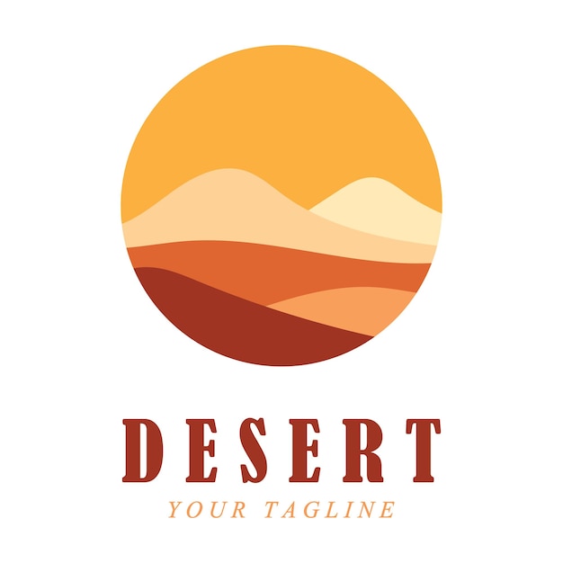 Creative desert logo with slogan template