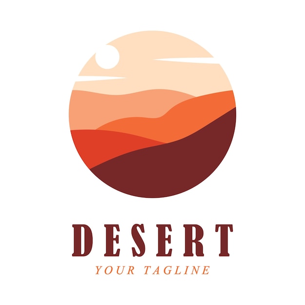 Creative desert logo with slogan template