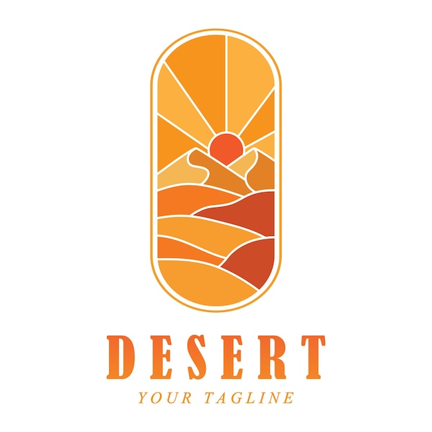 Creative desert logo with slogan template