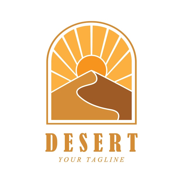 Creative desert logo with slogan template