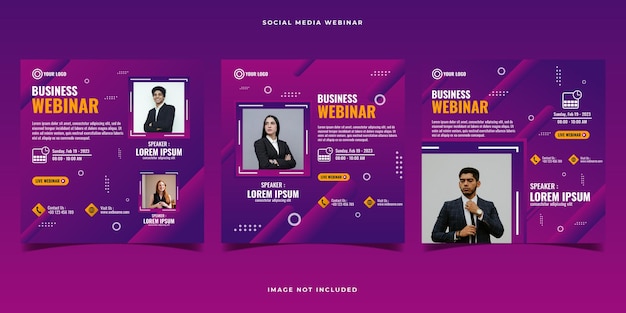 Creative design collection of social media story post webinar templates