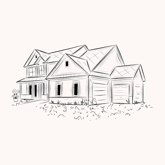 Creative design of cottage building editable vector