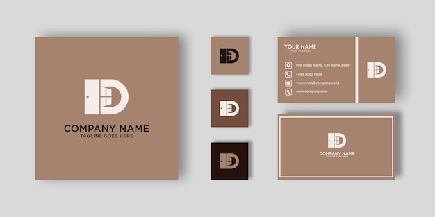 Creative design letter d luxury brand in brown color