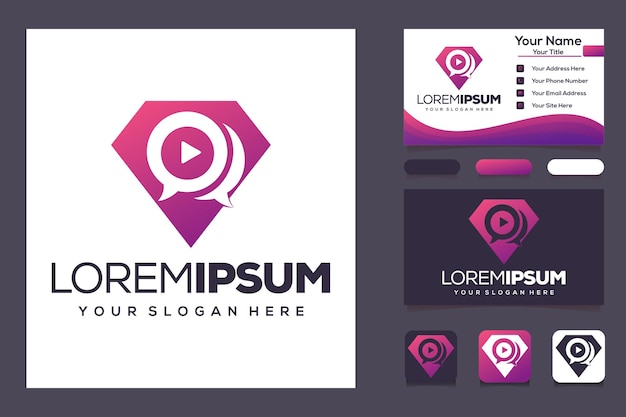 creative diamond logo for media and business card