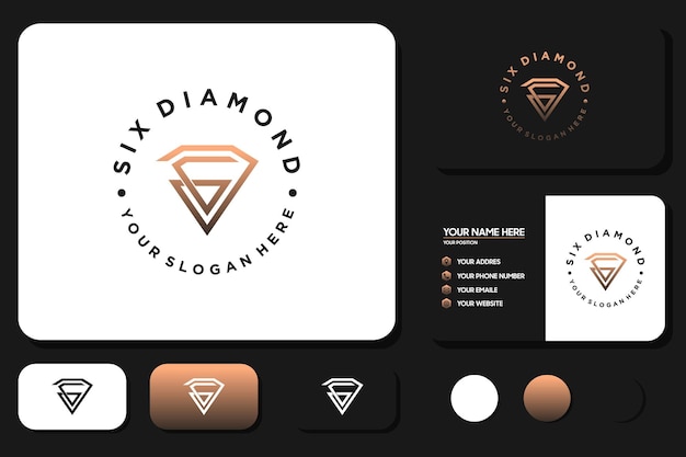 Creative diamond logo with the concept of number six or letter G reference logo for your business