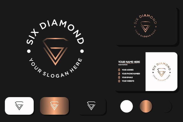 Creative diamond logo with the concept of number six or letter G reference logo for your business