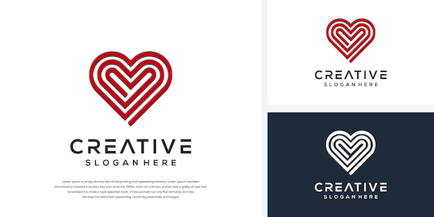 Creative digial love logo template