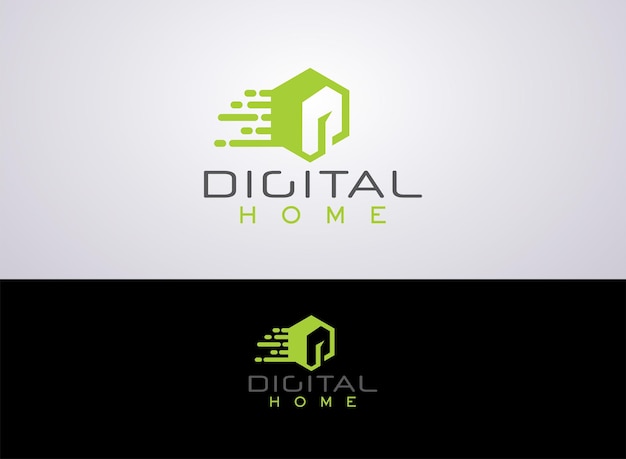 Creative digital home logo symbol and icon vector