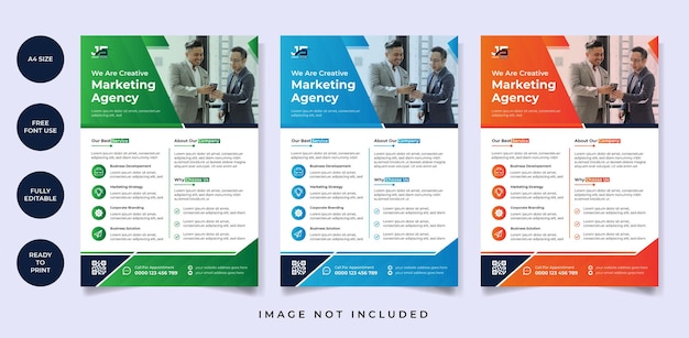 Creative digital marketing agency a4 flyer template