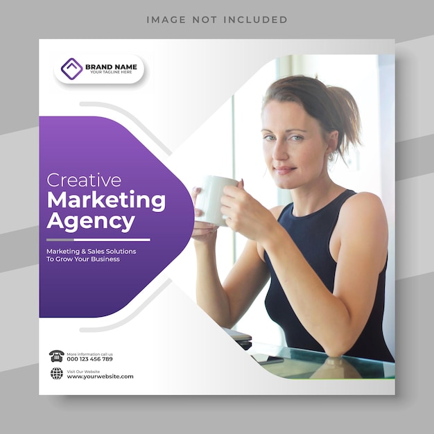 Creative Digital Marketing Agency and Corporate Employee Social Media Post Template