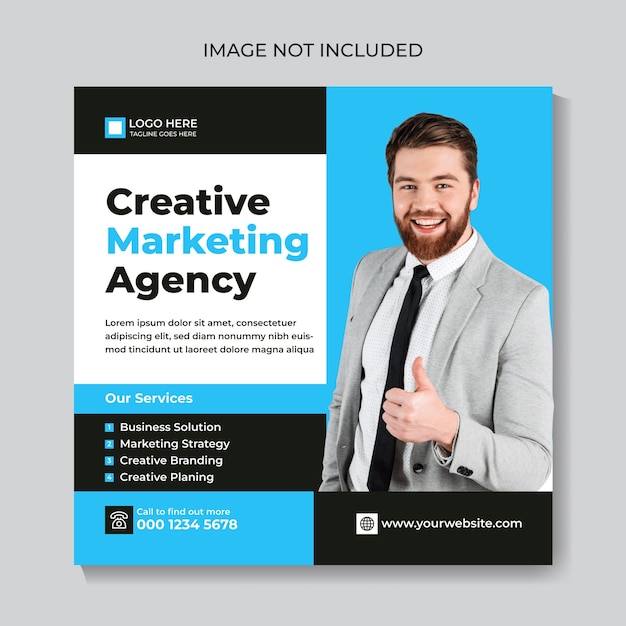 Creative digital marketing agency and corporate social media post template