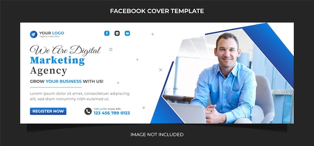 Creative Digital Marketing agency social media banner template design for facebook post vector