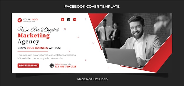 Creative Digital Marketing agency social media banner template design for facebook post vector