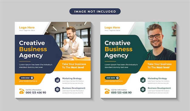 Creative digital marketing agency social media post design or editable web banner 