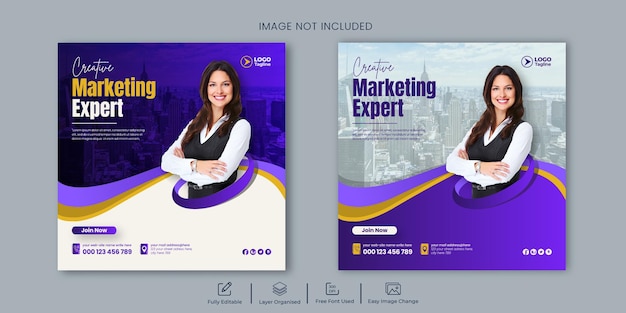 Creative digital marketing and business social media banner or Instagram post template