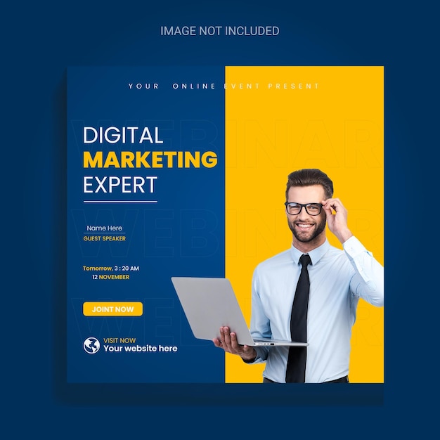 Creative Digital Marketing And Corporate, business social media webinar banner design template